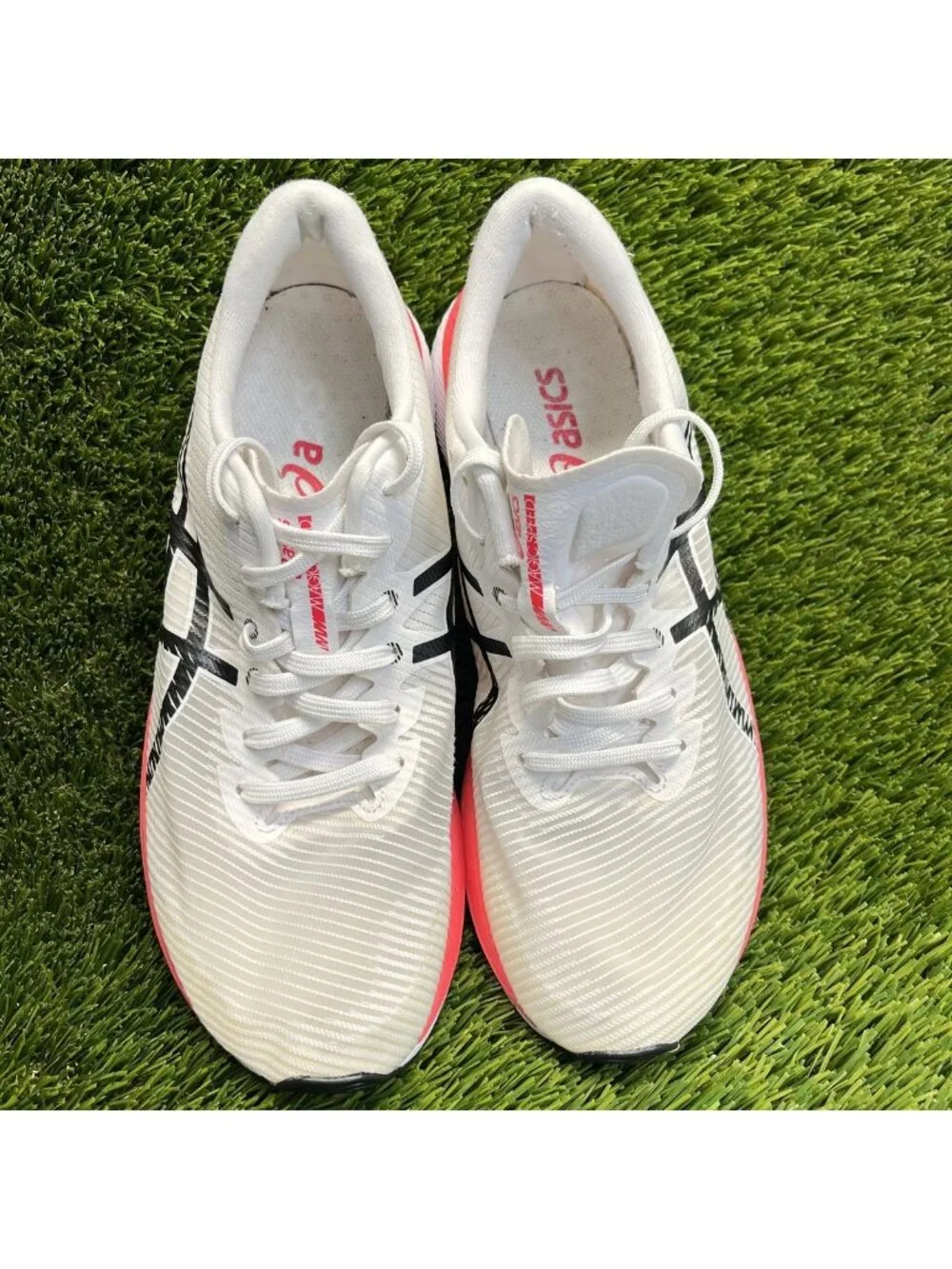 Asics Magic Speed 3 Womens Size 9 White Pink Athletic Running Shoes Sneakers